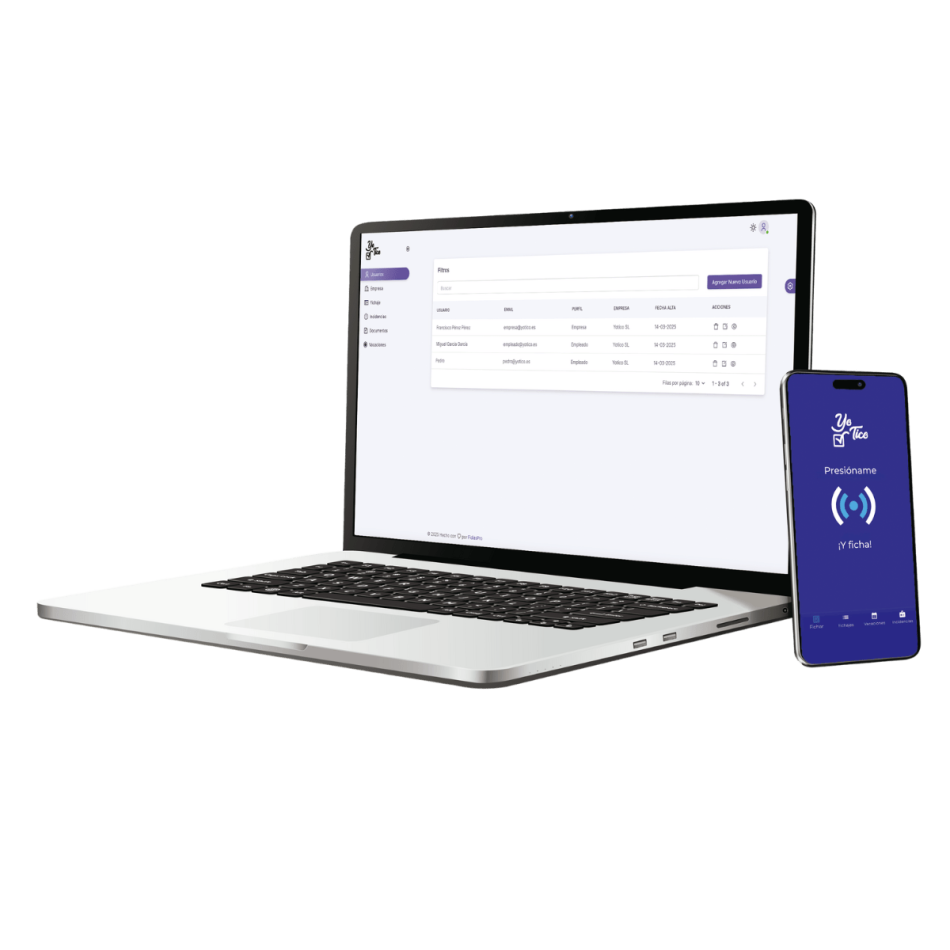 YoTico Control Horario home